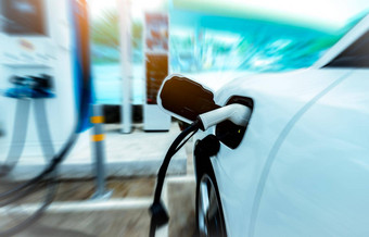 车充电户外电车充电站车充电点电车辆快负责概念快充电站快速负责概念可持续发展的权力绿色能源