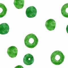 水彩手画无缝的模式绿色摘要几何元素点圆行条纹自然有机生态设计背景难看的东西画打印春天夏天纺织壁纸