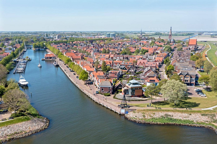 荷兰风景传统无人机历史塔荷兰城堡遗产历史