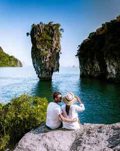 夫妇但女人假期南部泰国
