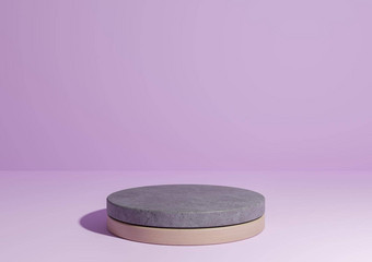 光柔和的薰衣草紫色的呈现简单的产品显示自然最小的背景油缸讲台上站使混凝土木自然产品