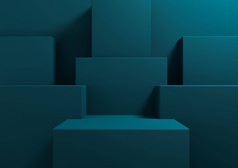 黑暗蒂尔阿卡蓝色的呈现简单的最小的背景产品显示讲台上站演讲几何背景模拟模板壁纸美化妆品产品
