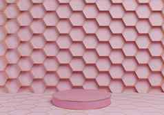 光柔和的薰衣草粉红色的呈现产品显示讲台上豪华的金蜂窝摘要背景油缸站最小的简单的模板自然奢侈品蜂蜜产品
