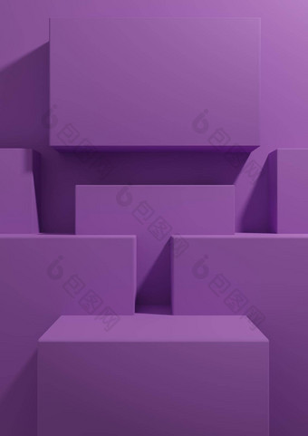 明亮的紫色的紫罗兰色的呈现产品显示背景简单的最小的几何壁纸讲台上站产品摄影广告演讲模板