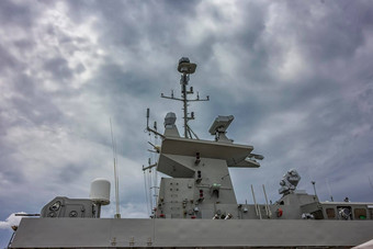 部分军事海军船军事海景观多云的天空