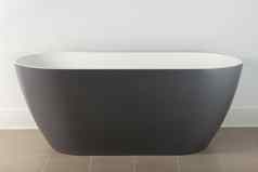 简约照片黑色的白色内部奢侈品人工石头椭圆形浴缸