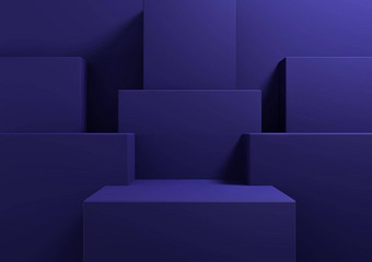 黑暗蓝色的呈现简单的最小的背景产品显示讲台上站演讲几何背景模拟模板壁纸美化妆品产品
