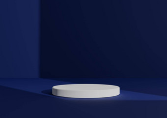 简单的最小的渲染作文白色油缸讲台上站摘要影子黑暗皇家<strong>蓝色</strong>的背景产品显示窗口光未来一边
