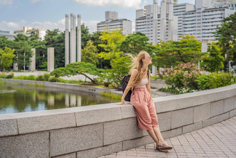 女人旅游韩国朝鲜文宫理由首尔南韩国旅行韩国概念
