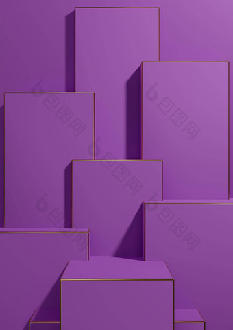 明亮的紫色的紫罗兰色的呈现简单的最小的几何背景<strong>产品</strong>显示基座金行奢侈品<strong>产品</strong>壁纸<strong>模板产品</strong>广告