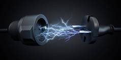闪电电插头权力套接字电能源概念插图