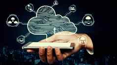 云计算技术在线数据存储精明的业务网络概念
