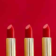 红色的口红金管颜色背景奢侈品化妆化妆品美品牌产品设计