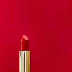 红色的口红金管颜色背景奢侈品化妆化妆品美品牌产品设计