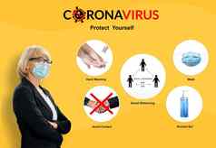 科维德冠状病毒预防提示人保持安全感染