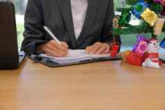 男人。写作提醒时间表请注意笔记本商人工作组织计划工作场所圣诞节一年假期