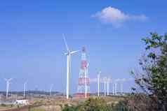 离岸风权力能源农场风涡轮机山