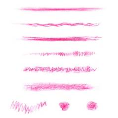 刷铅笔集粉红色的水彩中风行集合设计元素
