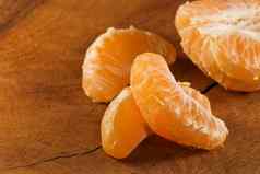新鲜的无核小蜜橘普通话橘子水果段柑橘类unshiu