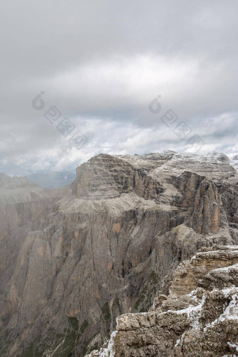 白云石山脉美丽的山地区阿尔卑斯山脉完美的的地方登山者徒步旅行旅游风景优美的的观点雄伟的山