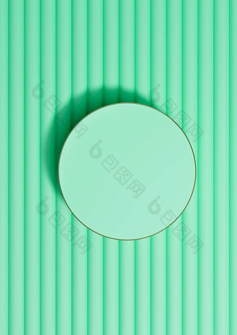 明亮的绿松石绿色呈现前视图平躺产品显示油缸讲台上站产品摄影背景壁纸最小的简单的奢侈品背景金行