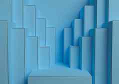 明亮的光天空蓝色的呈现产品显示讲台上站简单的最小的对称的几何背景壁纸奢侈品产品广告摘要城市天际线