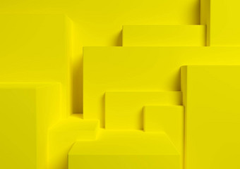 明亮的霓虹灯黄色的呈现产品显示讲台上站简单的最小的摘要不对称背景壁纸产品摄影广告城市轮廓