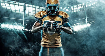 美国足球球员体育场球手头盔头体育背景壁纸黑色的皮肤运动员
