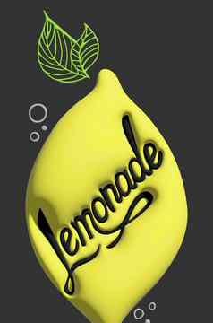 文本柠檬水程式化的成熟的柠檬时尚的设计品牌标签广告