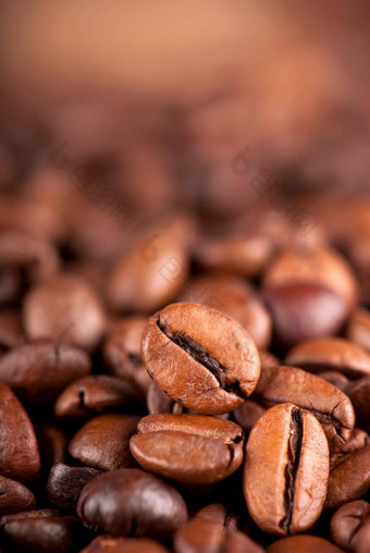 咖啡豆子特写镜头咖啡豆子焦点