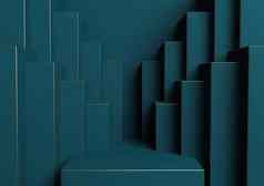 黑暗蒂尔阿卡蓝色的呈现产品显示讲台上站简单的最小的对称的几何背景壁纸奢侈品产品广告摘要城市天际线