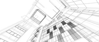 体系结构建筑空间设计概念的角度来看线框架呈现孤立的白色背景摘要背景壁纸台式<strong>电脑电脑技术</strong>设计建筑主题