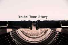 写故事文本打字机生活方式概念