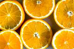 橙色片背景夏天背景柑橘类水果橙色片多汁的片橙色