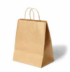 袋纸孤立的包棕色（的）空白购物纸袋零售容器出售商店礼物商店设计