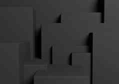 黑色的黑暗灰色的黑色的白色呈现产品显示讲台上站简单的最小的摘要不对称背景壁纸产品摄影广告城市轮廓