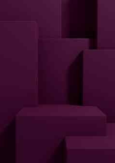 黑暗品红色的紫色的呈现产品显示壁纸讲台上站好前奢侈品产品简单的最小的摘要几何产品摄影背景