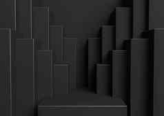 黑色的黑暗灰色的黑色的白色呈现产品显示讲台上站简单的最小的对称的几何背景壁纸奢侈品产品广告摘要城市天际线