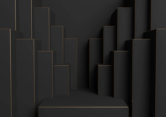 黑色的黑暗灰色的黑色的白色呈现产品显示讲台上站简单的最小的对称的几何背景壁纸奢侈品产品广告摘要城市天际线