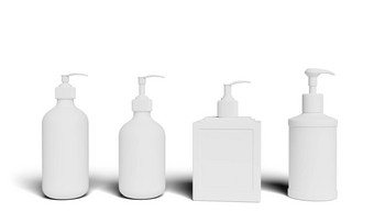 集白色化妆品瓶包装模型准备好了设计插图呈现