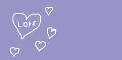 白色画心淡紫色背景概念爱