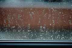 雨滴玻璃散景效果纹理模板背景