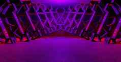 sci未来主义的紫色的房间渲染