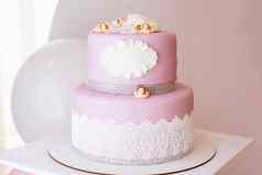 两层粉红色的蛋糕的地方登记天使复制空间
