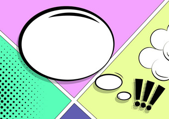 椭圆形空白认为泡沫感叹标志着色彩斑斓的背景设计闲谈，聊天模板代表消息传递连接社会媒体