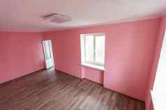空粉红色的房间室内设计装饰