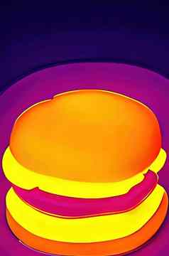色彩斑斓的霓虹灯光标志汉堡餐厅