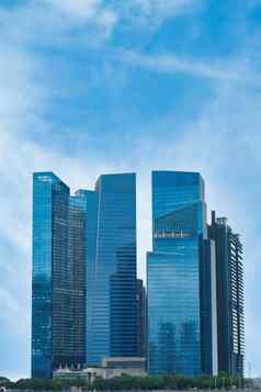 低角视图新加坡城市建筑