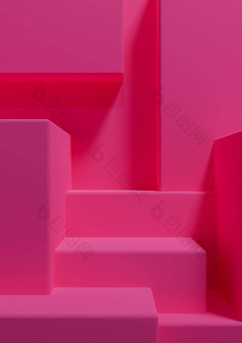 明亮的品红色的霓虹灯粉红色的插图简单的最小的产品显示背景一边视图摘要广场讲台上站产品摄影壁纸奢侈品产品