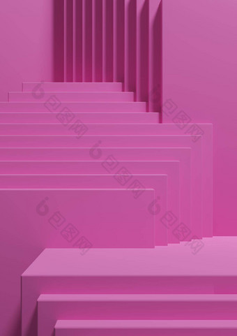 明亮的品红色的霓虹灯粉红色的插图简单的最小的产品显示背景一边视图摘要广场讲台上站产品摄影壁纸奢侈品产品